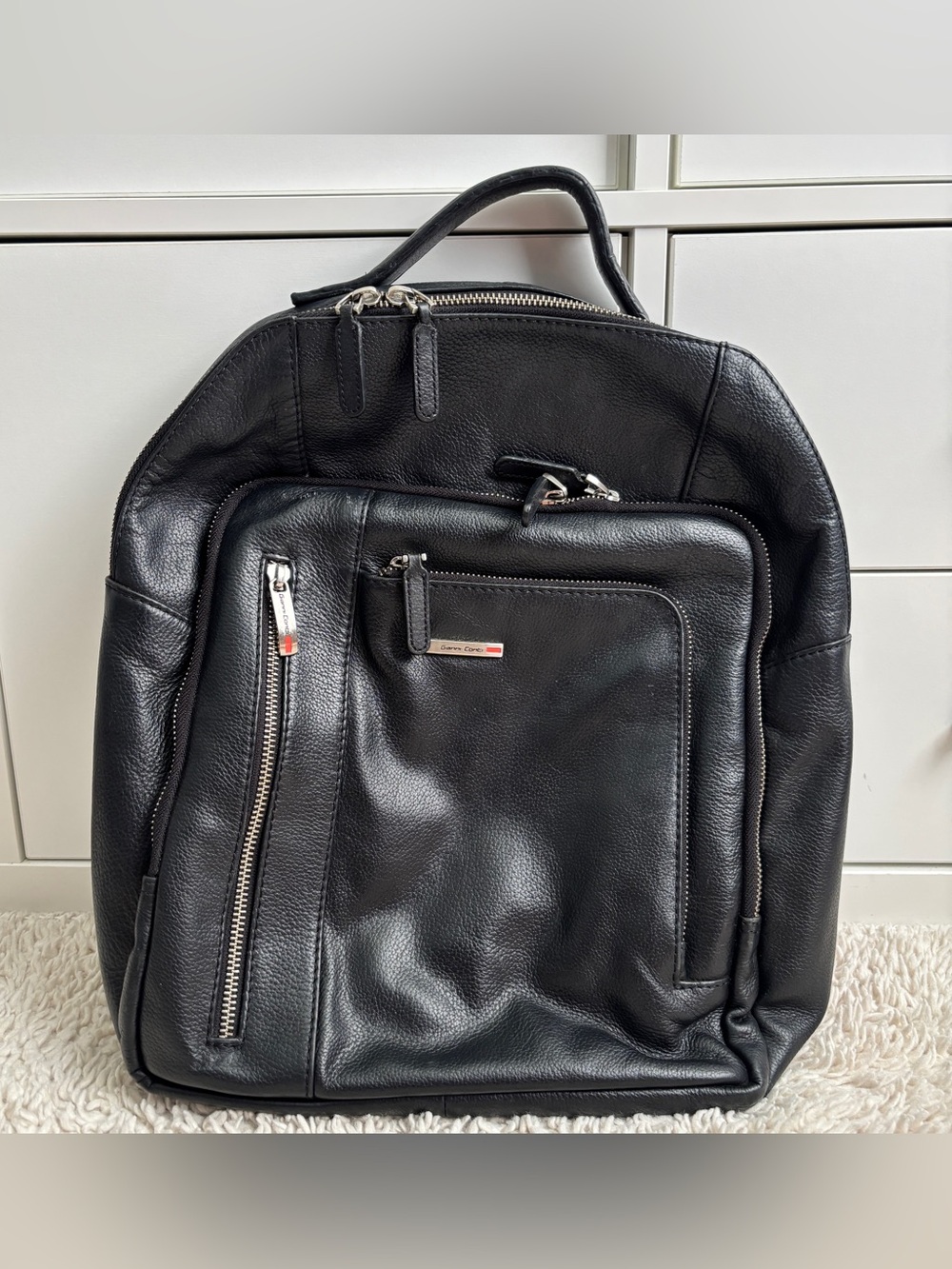 Gianni Conti Black Leather Backpack